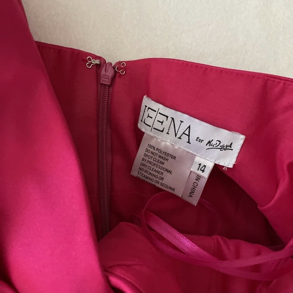 NWD IEENA for MAC‎ DUGGAL [ 14 ] Satin Ruched Trumpet Gown In Fuchsia - Picture 3 of 12
